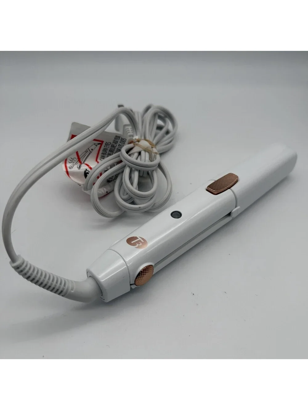 T3 SinglePass Compact Flat Iron Hair Straightener Model 77500 White Tested